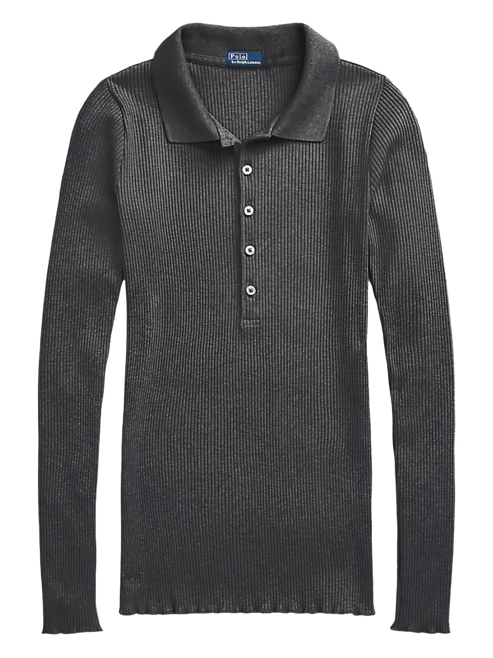 

Топ-поло из ребристой вязки POLO RALPH LAUREN, серый