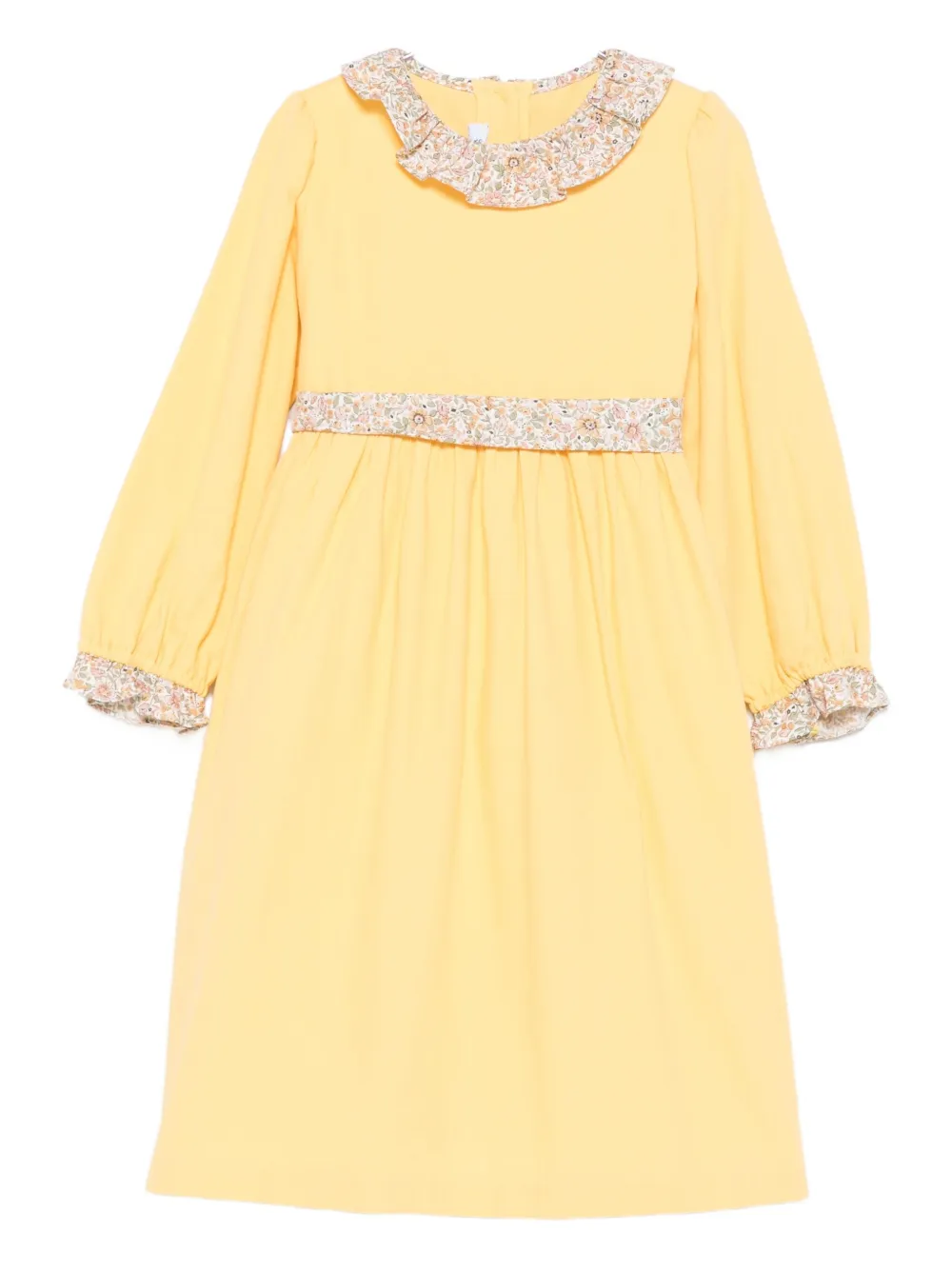 

Платье с оборками и цветочной отделкой Siola, желтый