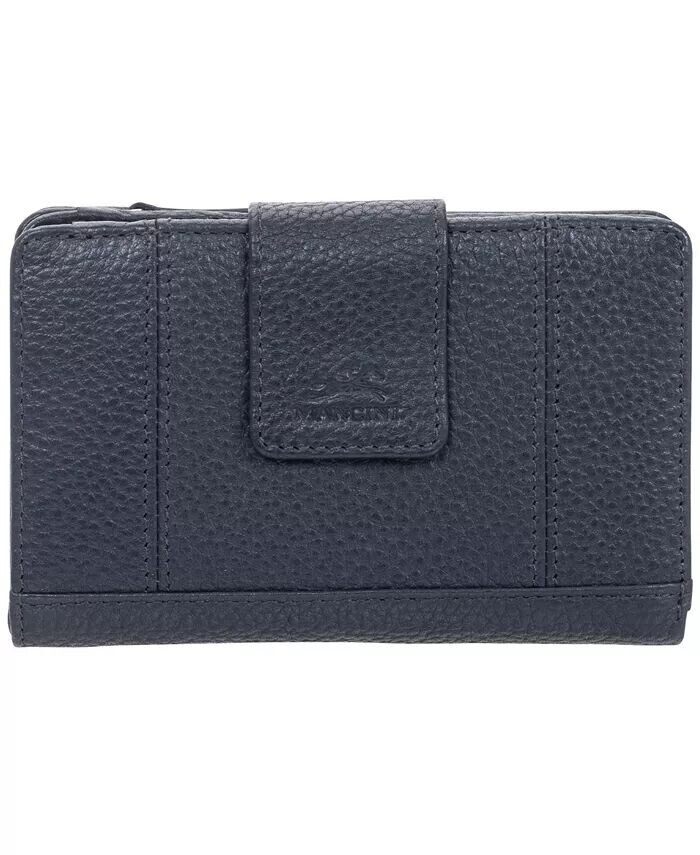 

Женский кошелек-клатч Pebbled Collection RFID Secure Mancini, синий