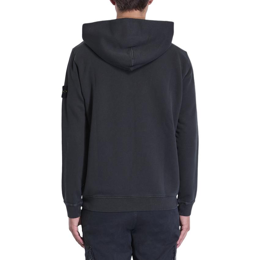 STONE ISLAND Органическая хлопковая худи, Charcoal Black — фото 4