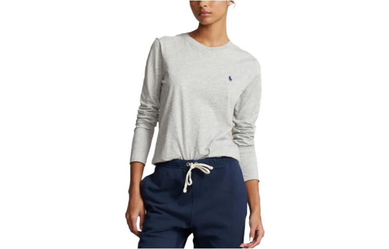 Футболка поло с вышитым логотипом Polo Ralph Lauren, серая — фото 2