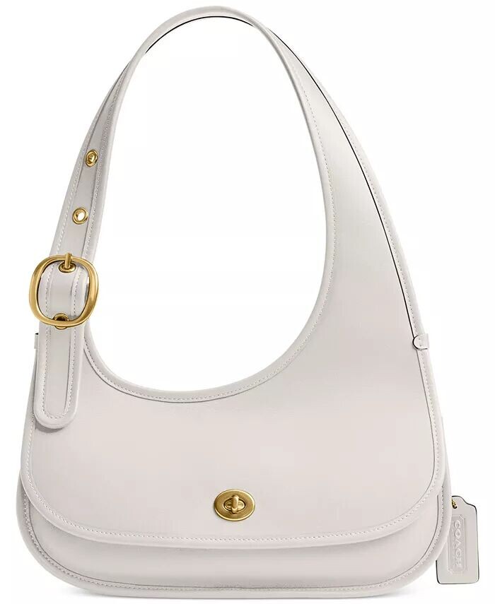 

Сумка Cashin Carry Small Leather Crescent COACH, белый