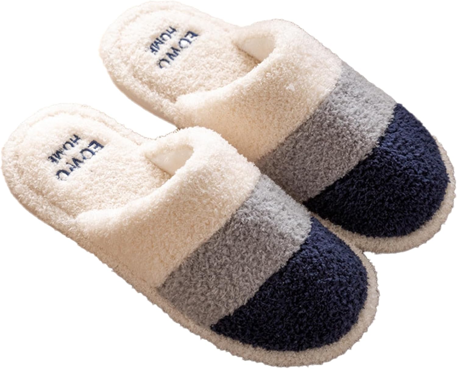 

Мягкие женские и мужские тапочки, уютные тапочки-сабо без шнурков, женская домашняя обувь на мягкой резиновой подошве, плюшевые сабо для спальни Oukisam, темно-синий