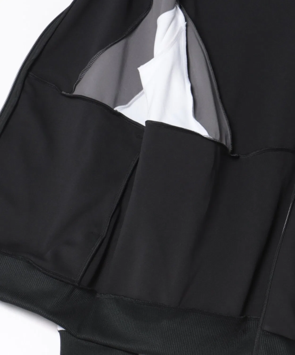 Трек-топ женский adidas Team Track Top UV-защита, длинный рукав, черно-белый — фото 3