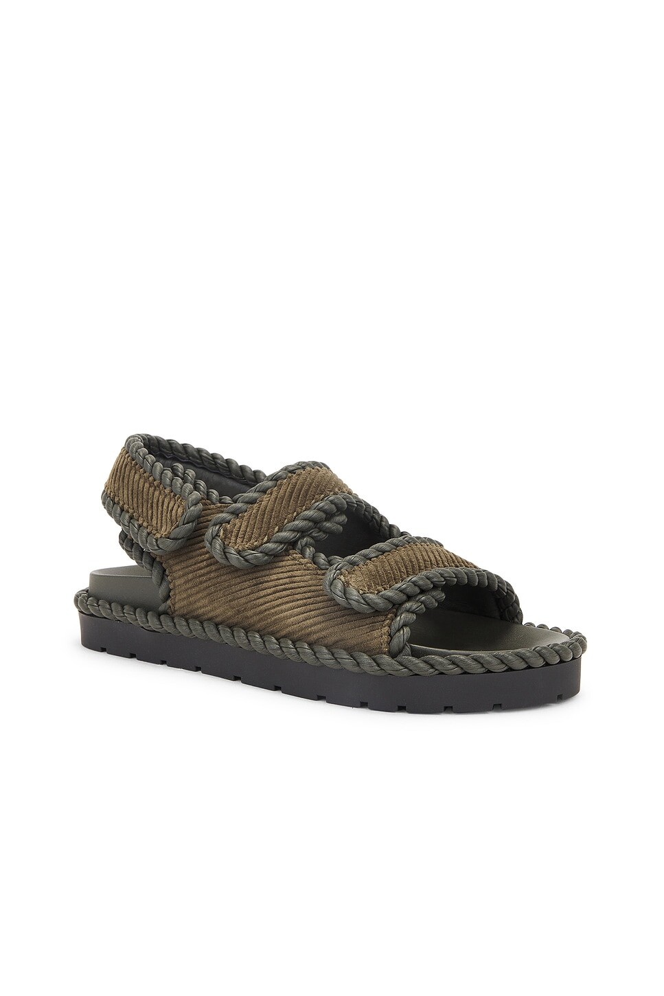 Сандалии Джека на плоской подошве Bottega Veneta, цвет Kaki — фото 2