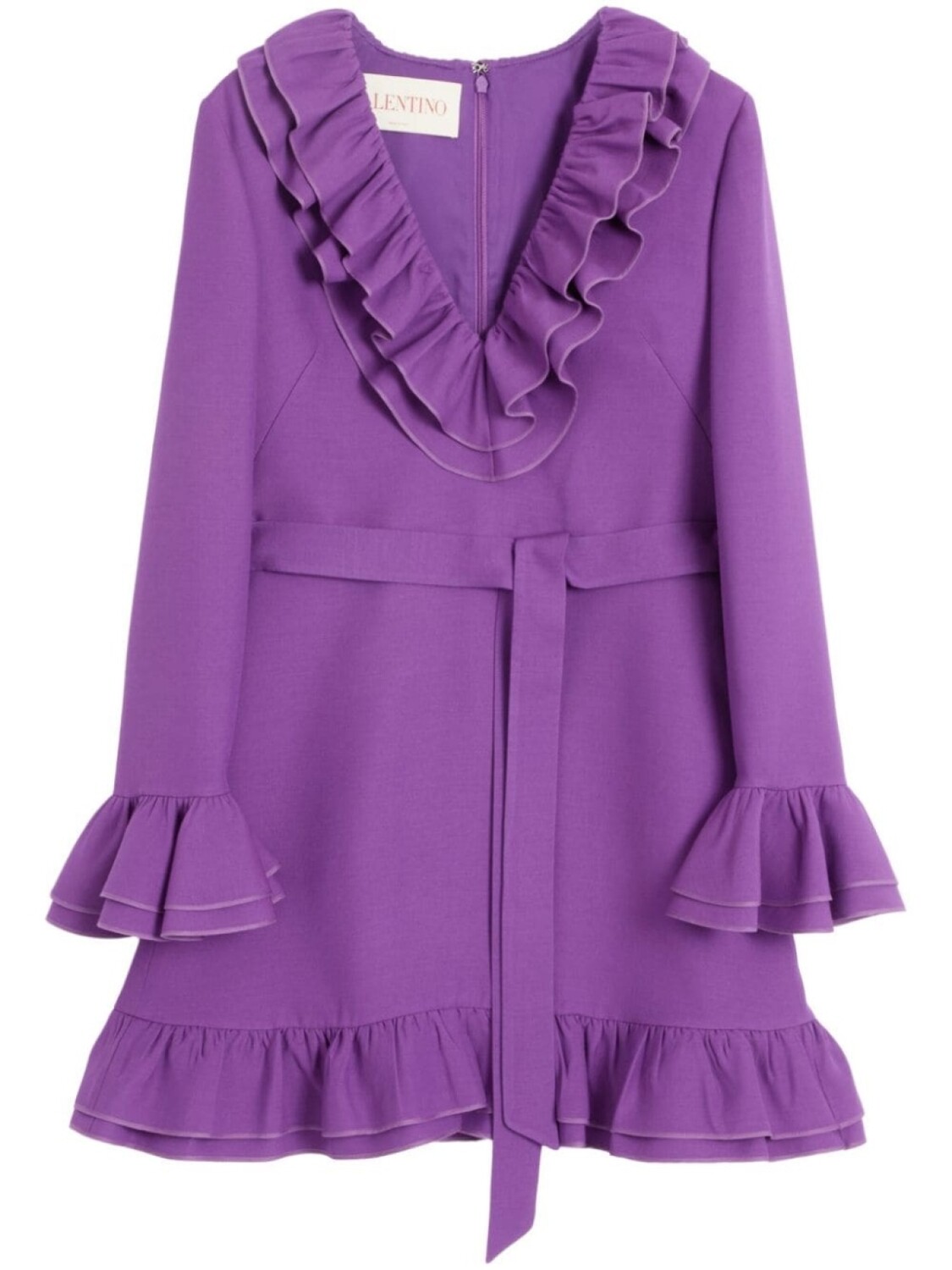 

Мини-платье с оборками Valentino Garavani, фиолетовый