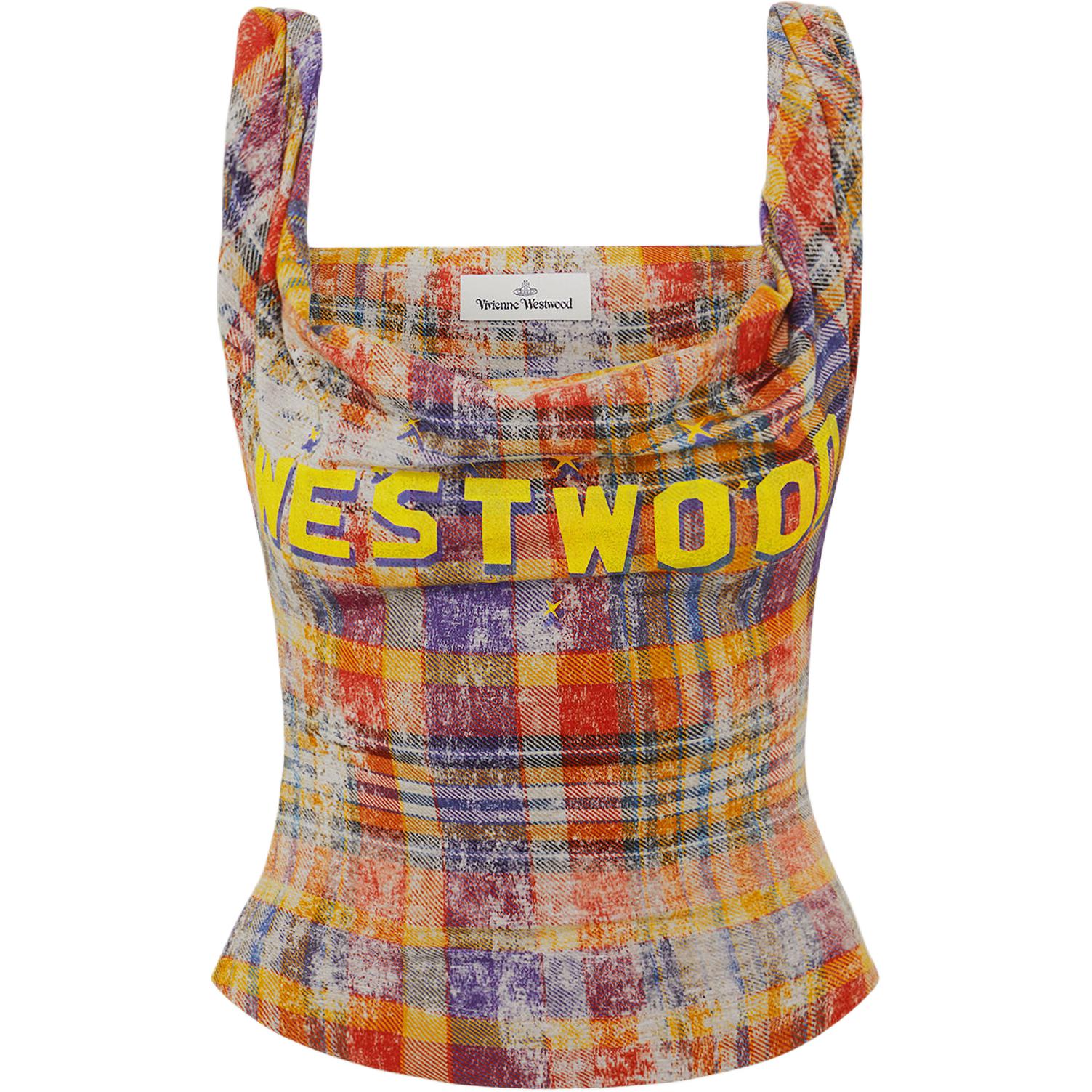 

Топ-майка с драпировкой в клетку Vivienne Westwood, желтый