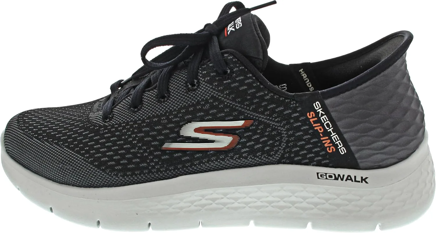 Мужские кроссовки Skechers Go Walk Flex - Новый мир, черный/оранжевый — фото 4
