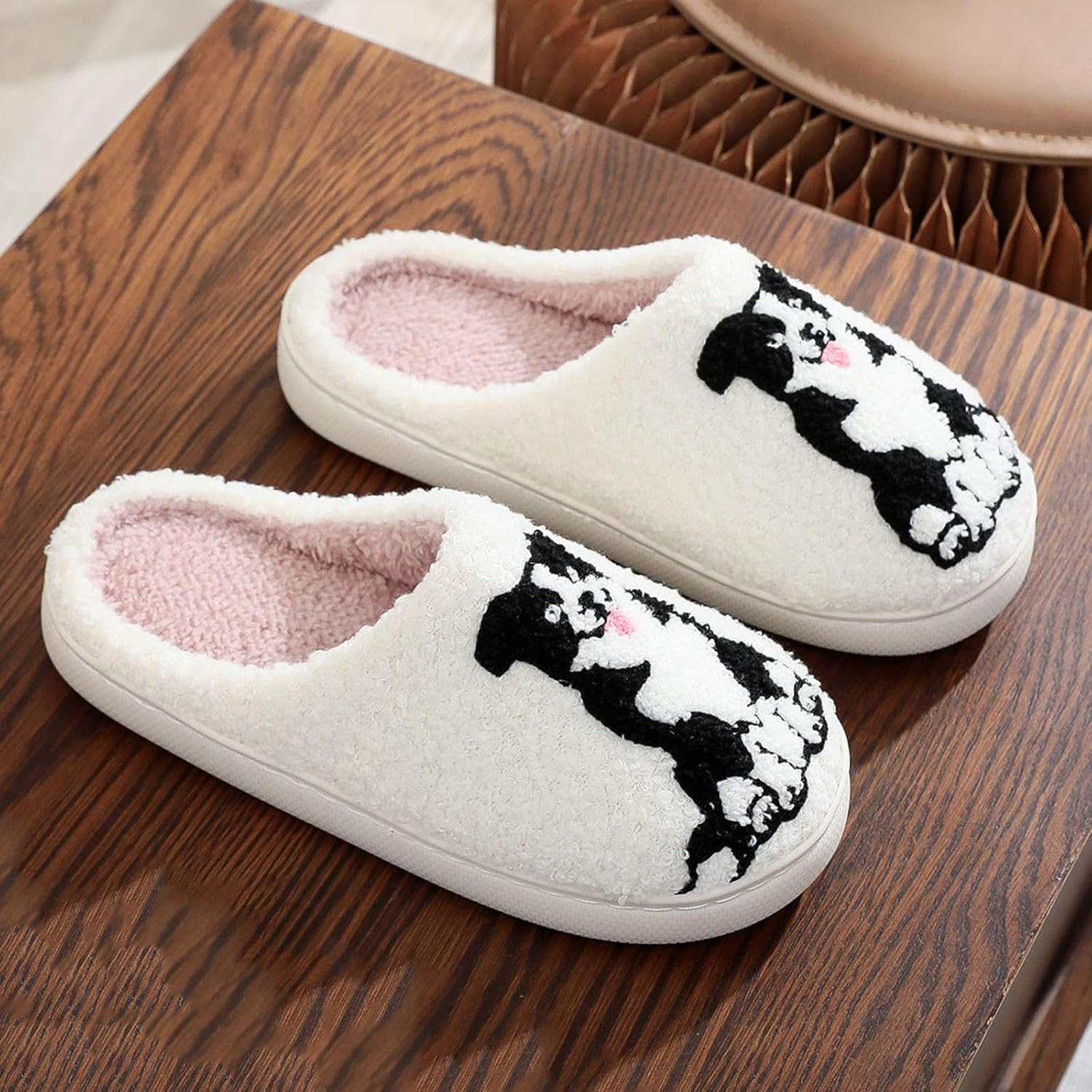 Тапочки JYSwoshoe с ворсом для женщин и мужчин, удобные домашние тапочки с памятью формы, мягкие плюшевые, теплые тапочки для дома и улицы, F 1 — фото 2