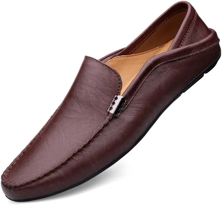 Лоферы кожаные мужские Red/Brown PUGHGAETZF