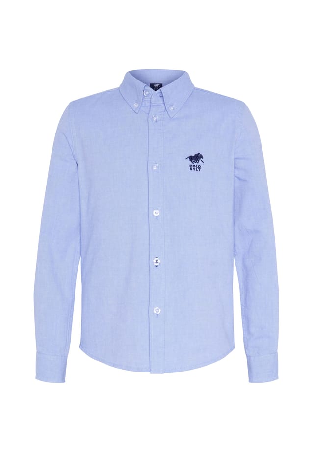

Рубашка с воротником на пуговицах и вышитым логотипом Polo Sylt, цвет 16-3922 brunnera blue