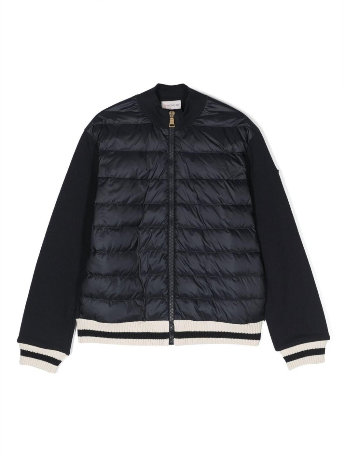 

Moncler Enfant пуховик с нашивкой-логотипом, синий