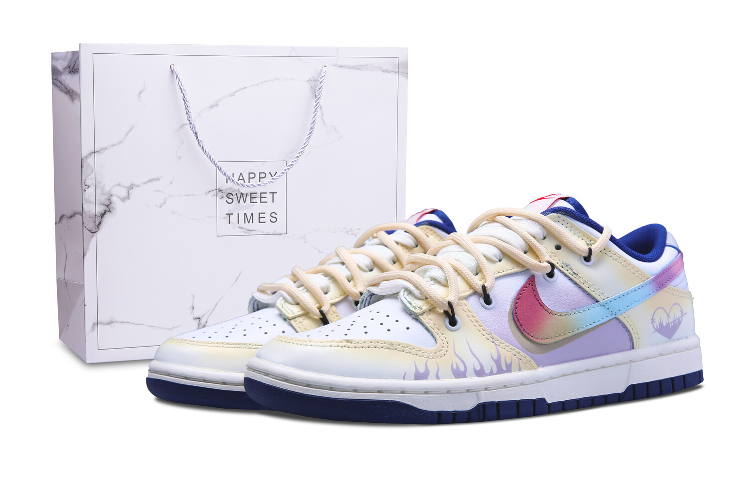 

Кроссовки Nike Dunk Skateboarding Shoes Unisex Low-top Yellow, светло-фиолетовый