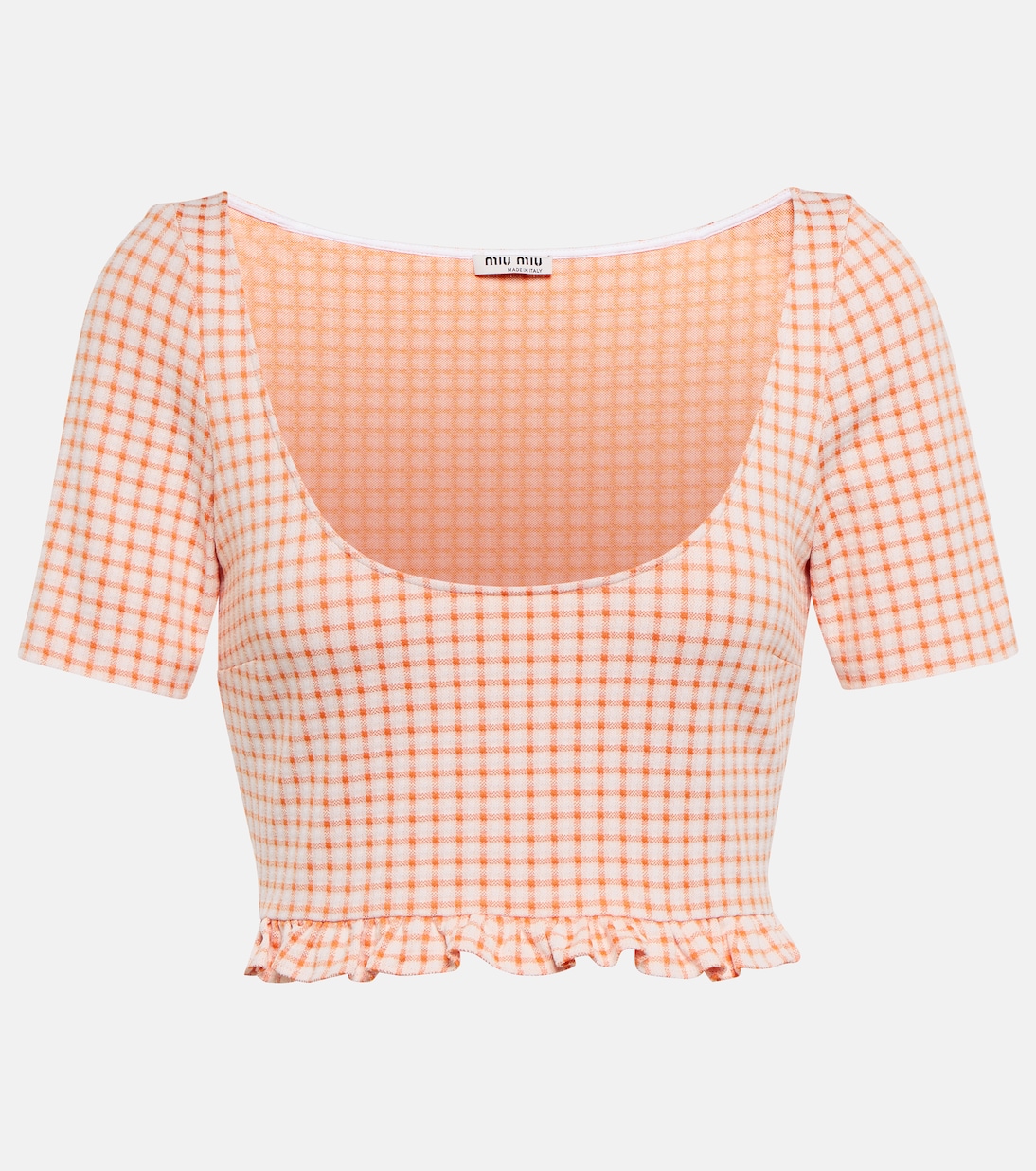 

Проверенный укороченный топ Miu Miu, Arancio