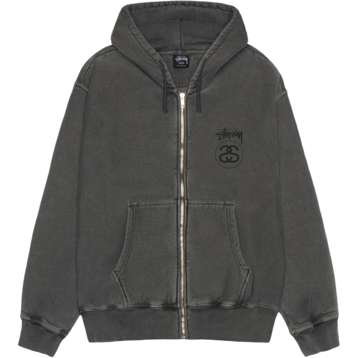Свитшот с капюшоном Stock Link Zip Hoodie Pigment Dyed унисекс Stussy, синий — фото 2