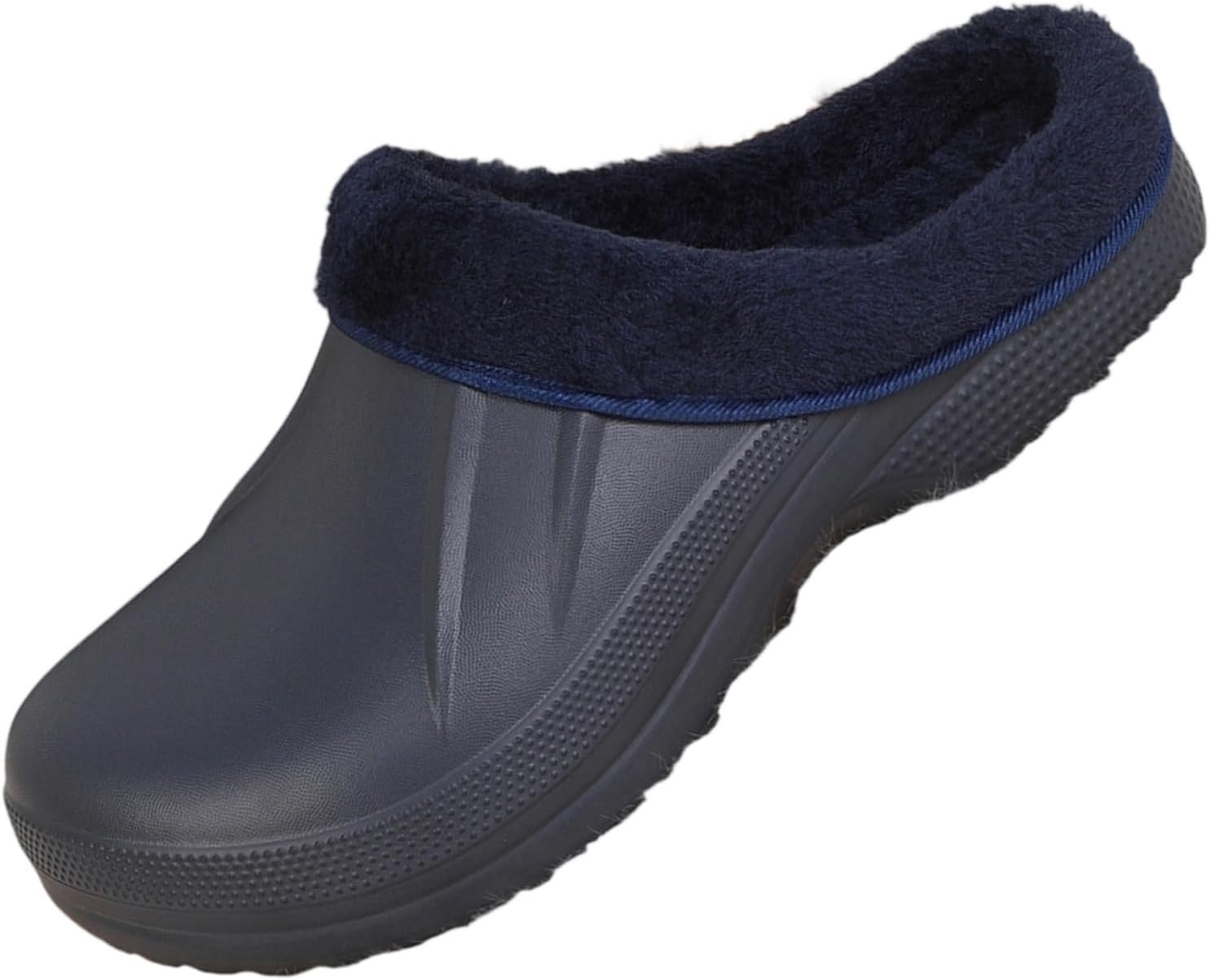 

YUKTOPA Unisex из искусственной меховой подкладки- зимняя теплая обувь, слизающие водонепроницаемые домашние тапочки, легкие садовые сабо, мулы для пляжа во дворе, синий