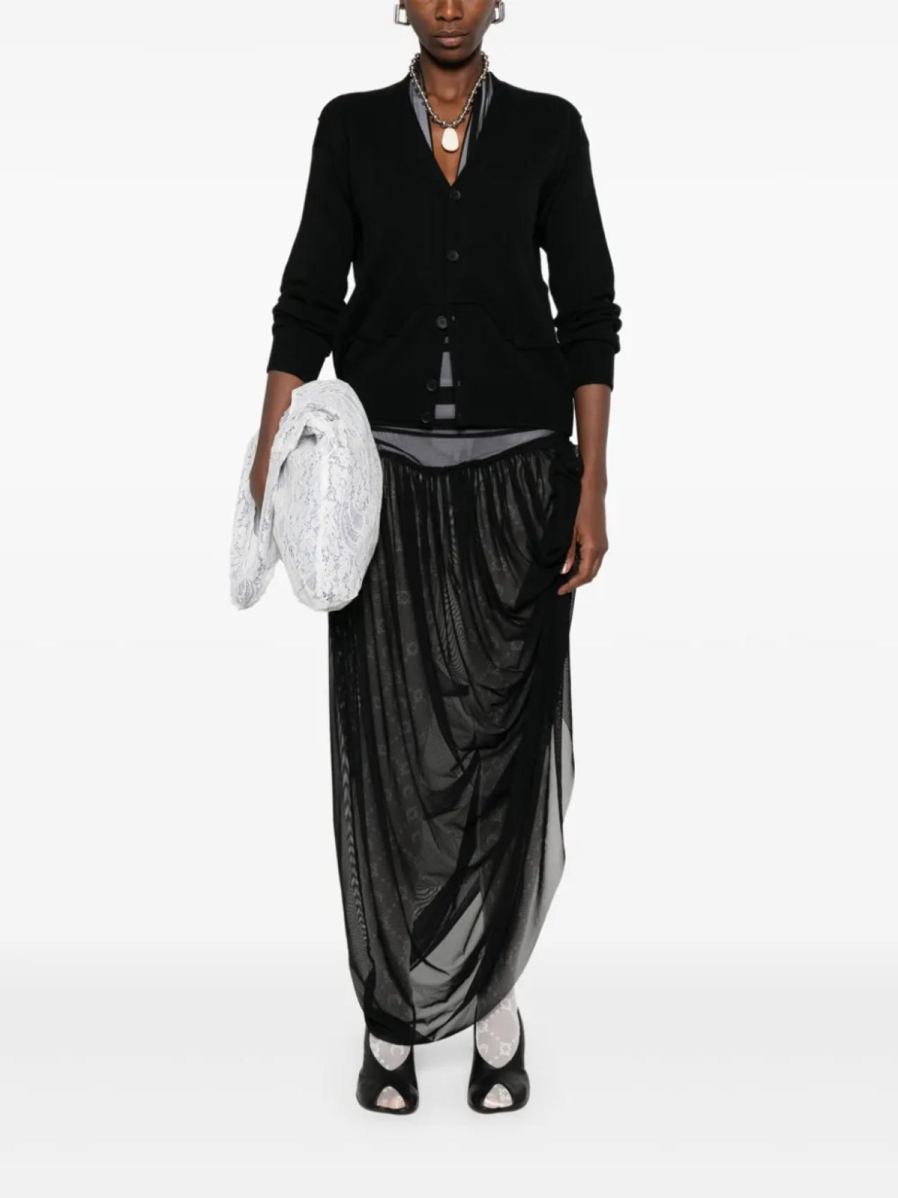 

MM6 Maison Margiela шерстяной кардиган, черный