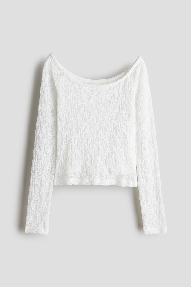

Кружевной лонгслив H&M, белый