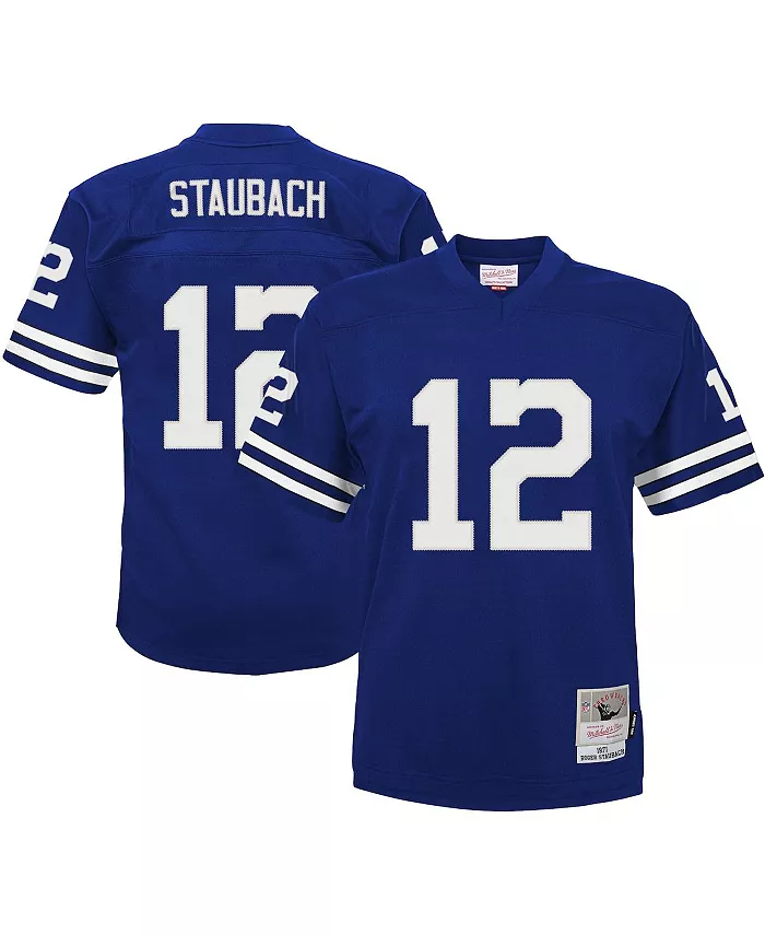 

Детская футболка Dallas Cowboys с именем и номером Roger Staubach, синяя, ретро-дизайн 1971 года Mitchell & Ness