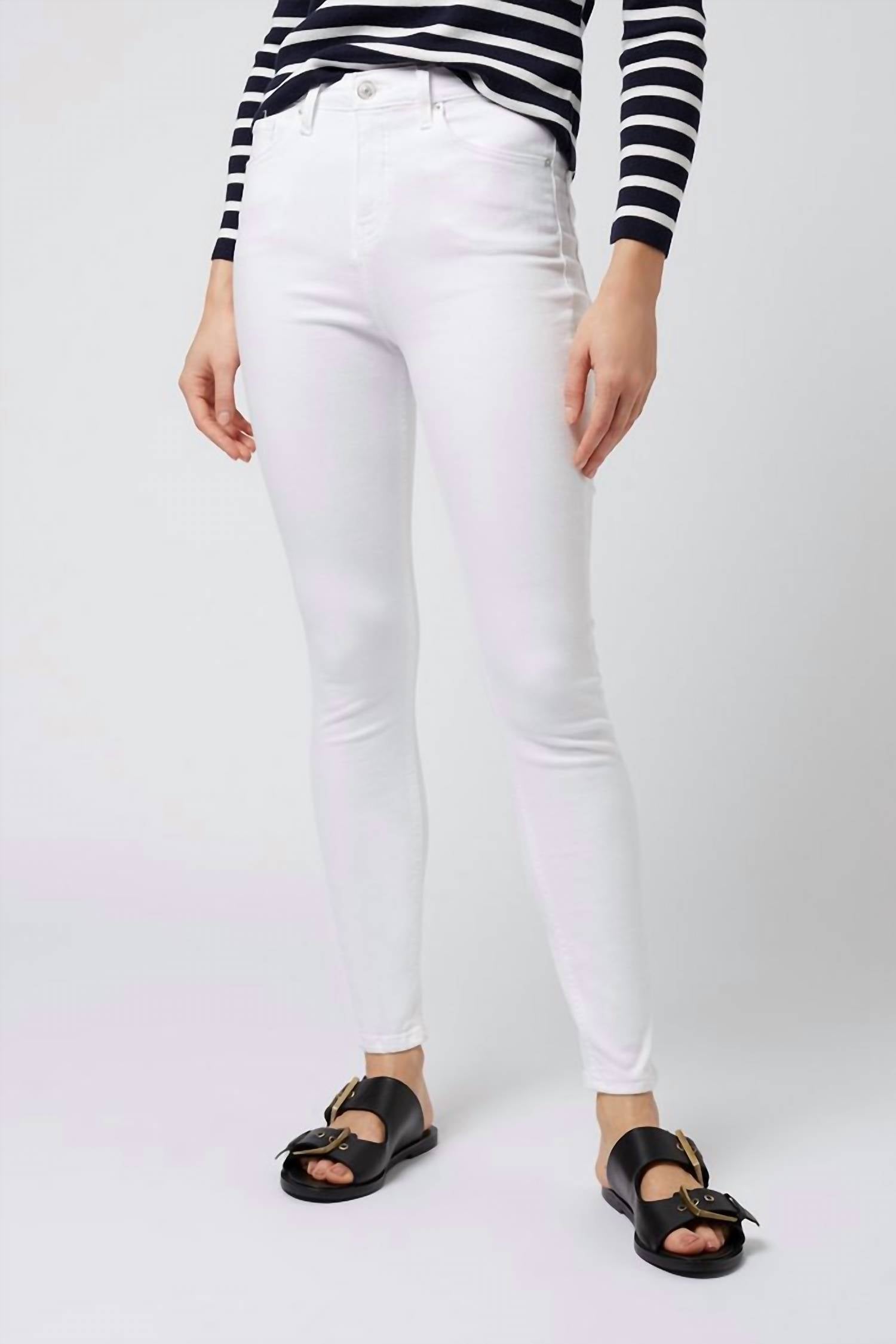 

Джинсы Jamie Moto Skinny с высокой посадкой и белыми вставками Topshop