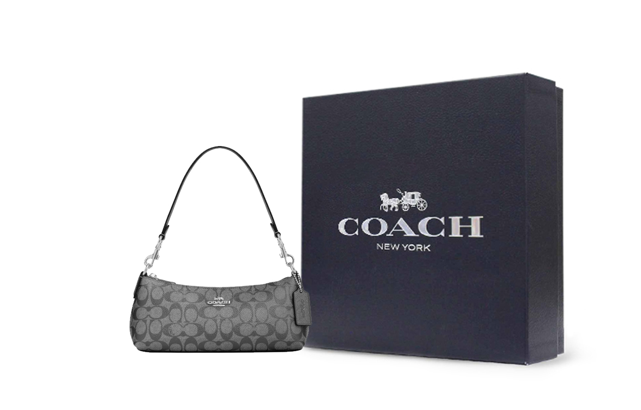 

COACH Сумка через плечо из лакированной ткани среднего размера