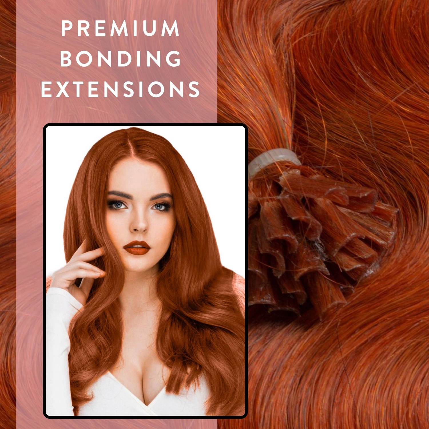 Накладные волосы bonding extensions premium echthaar #8/43 hellblond rot-gold 0,8g Hair2Heart, количество 25 шт. — фото 2
