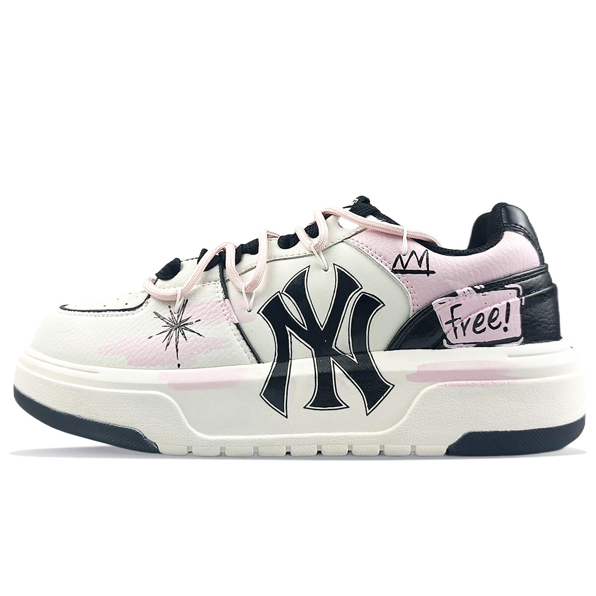 

Кроссовки MLB New York Yankees Skateboarding Shoes Unisex Low-top Pink, белый