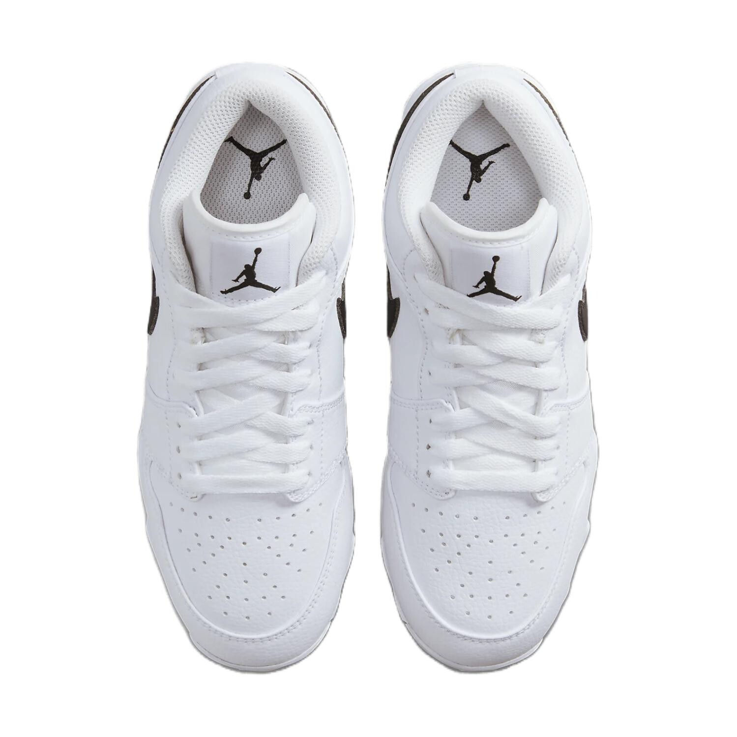 Кроссовки Jordan 1 Low Cleat White Black GS, белый/черный — фото 4