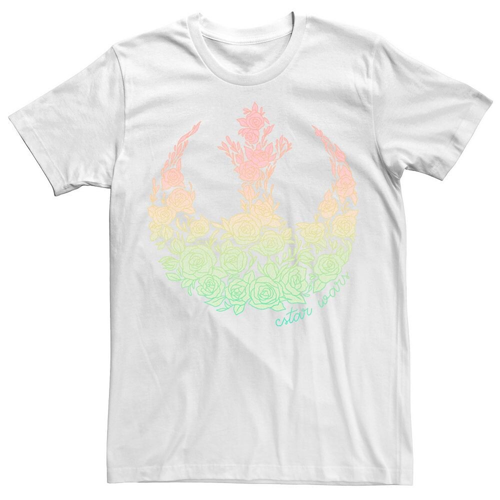 

Мужская футболка Star Wars Pride Rainbow Gradient Rebel с цветочным наполнением, белый