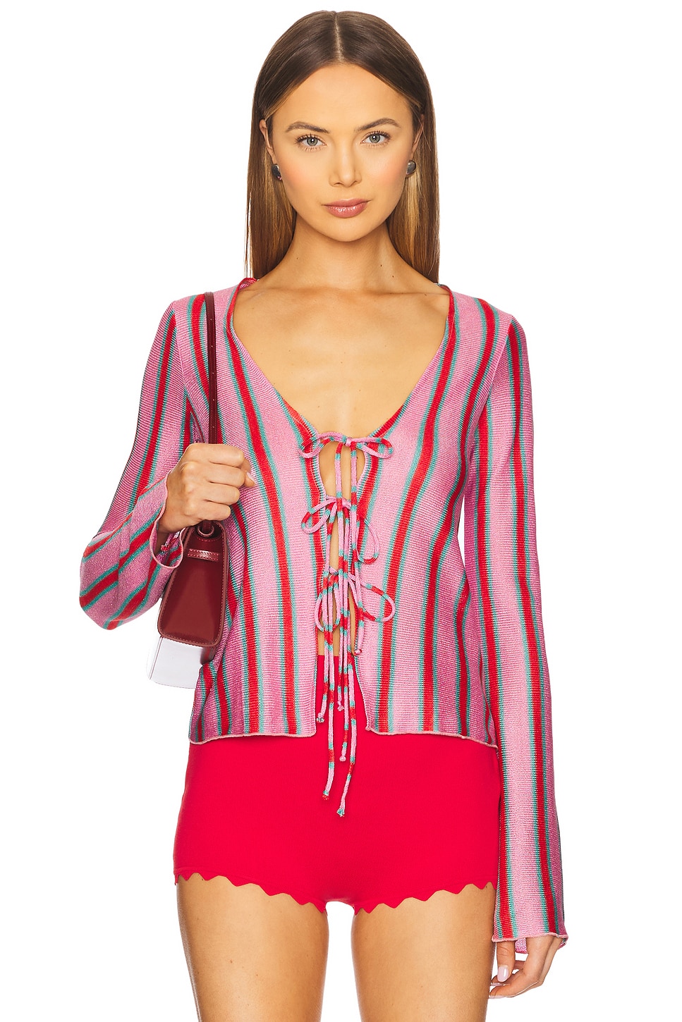 

Топ с завязками Thrill Show Me Your Mumu, porto stripe
