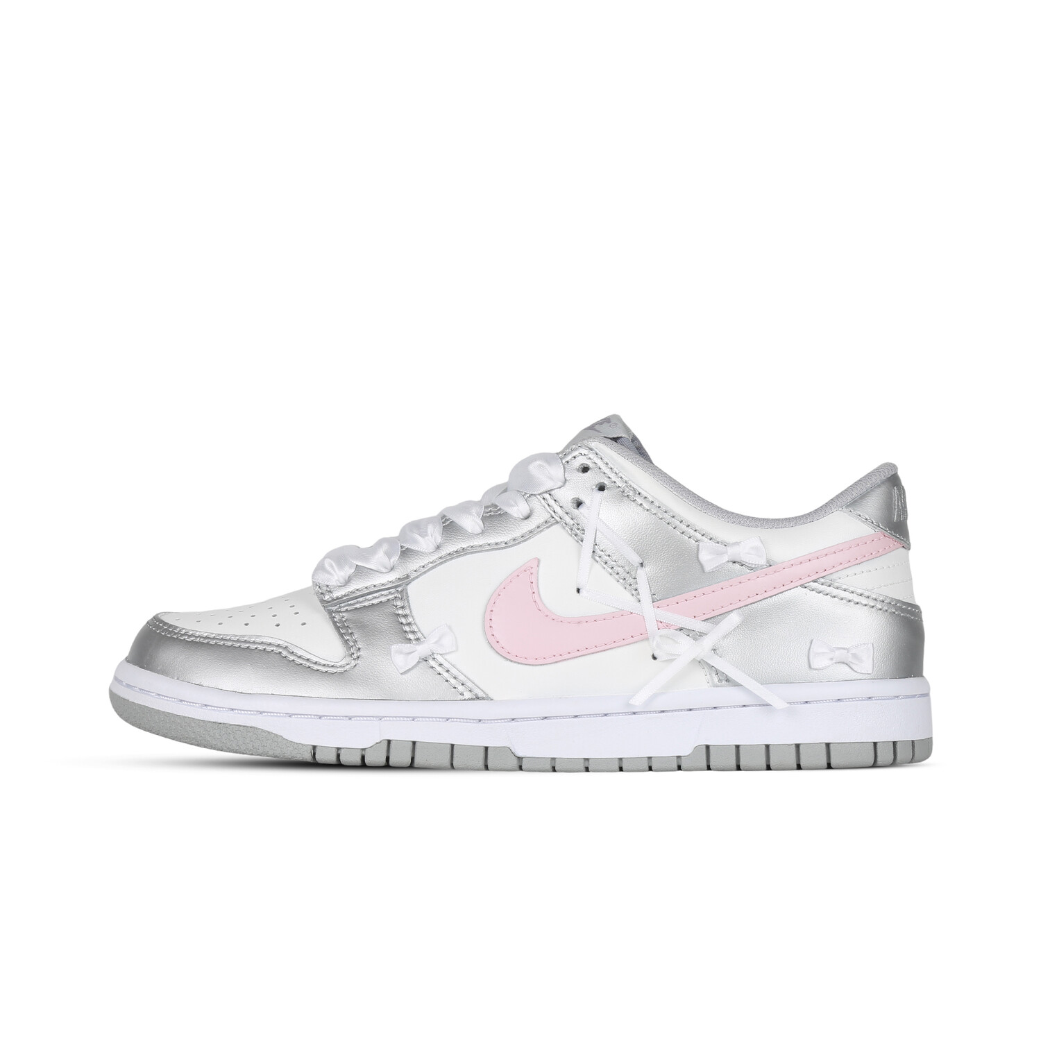 

Кроссовки Nike Dunk Skateboarding Shoes Women's Low-top Silver/white/pink, розовый