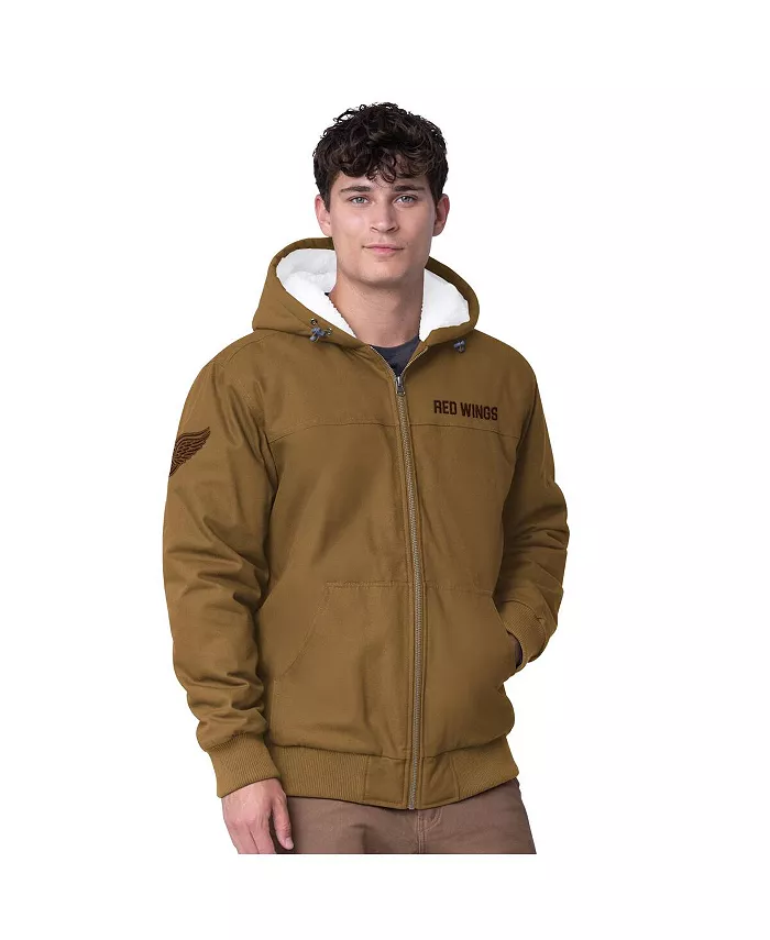 

Мужская худи с молнией Detroit Red Wings Build Up песочного цвета G-III Sports by Carl Banks