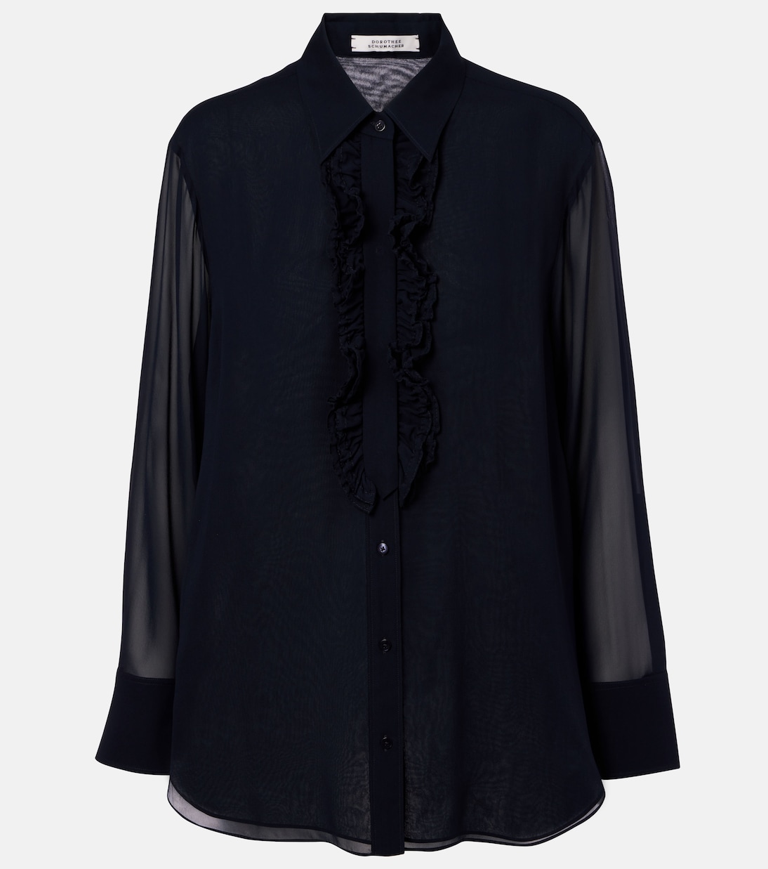 

Шифоновая блуза Sheer Dreams из шелка Dorothee Schumacher, Dark Navy