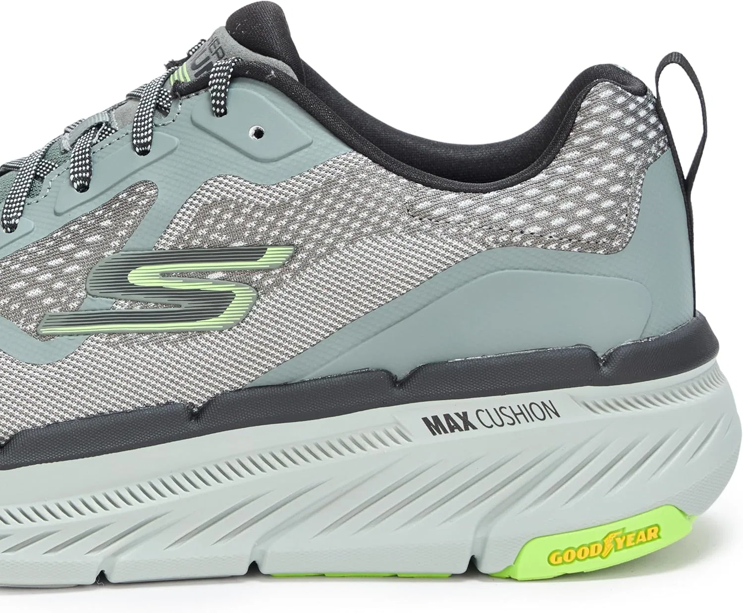 Мужские беговые кроссовки Skechers Max Cushioning Premier Vantage 2.0, Grey Lime — фото 4