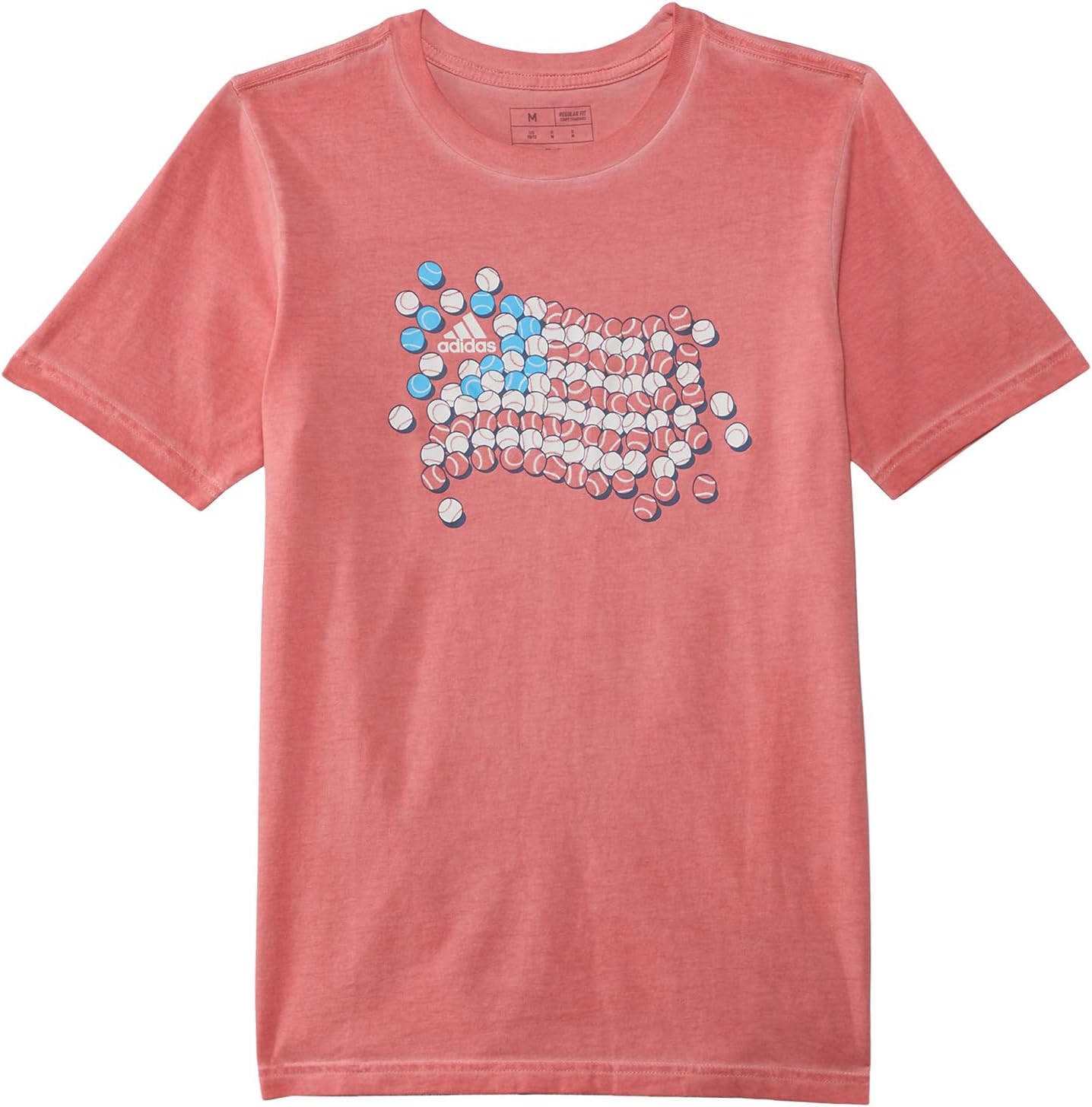 

Футболка adidas Kids SS Bball Flag Pigment Tee(Big Kid), цвет LT RED