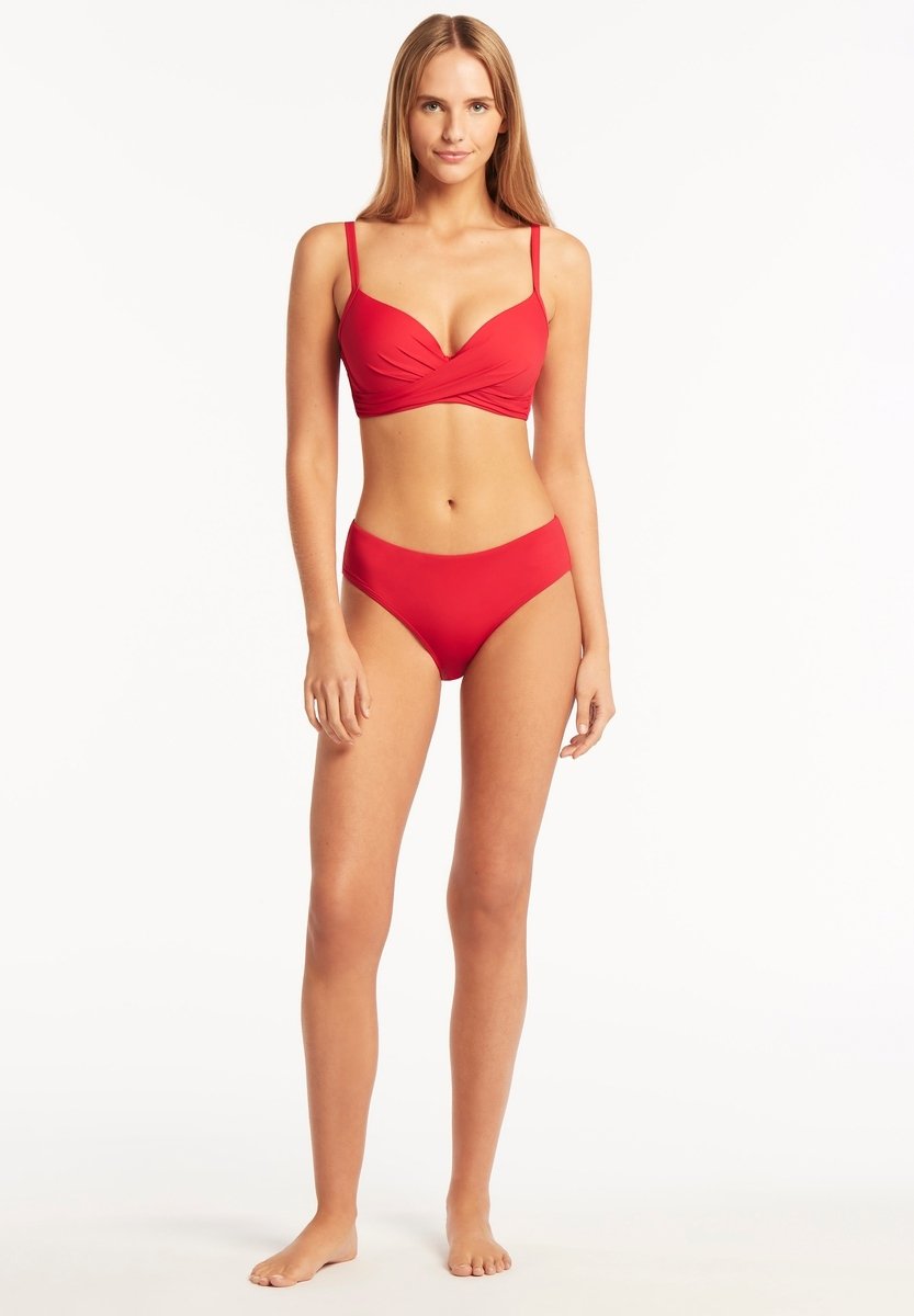 

Верх бикини ESSENTIALS CROSS FRONT MOULDED SEA LEVEL, красный