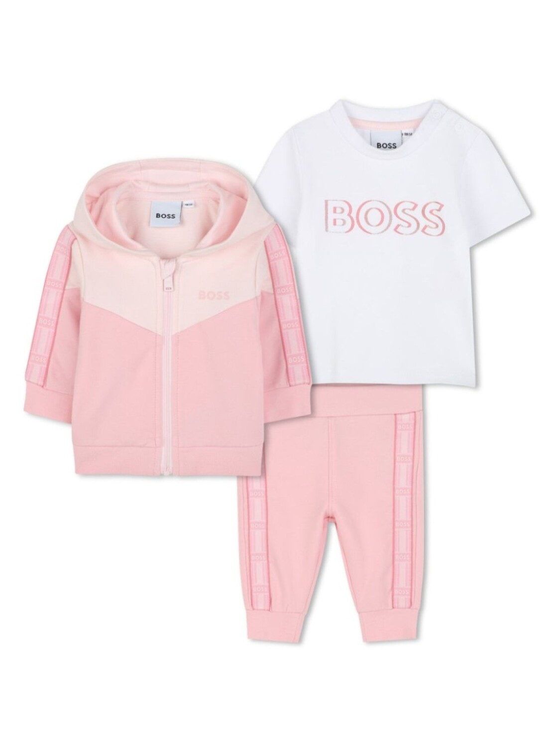 

Спортивный костюм с логотипом BOSS Kidswear, розовый