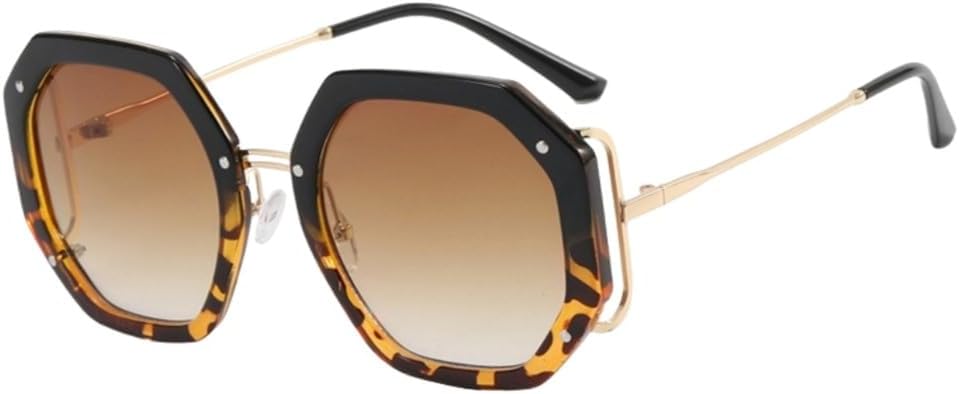 

Женские солнцезащитные очки с большой оправой, для поездок на работу, универсальные солнцезащитные очки для активного отдыха, модные солнцезащитные очки с защитой от УФ-излучения UV400 UJNHGQ, Black Leopard Tea