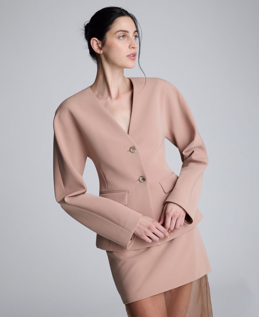 

Женский блейзер с закругленными плечами Kenneth Cole, Pale Chestnut