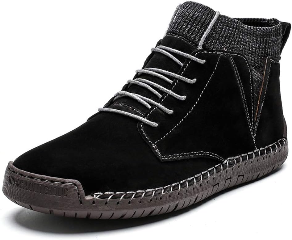

Мужские ботинки чукка YONGJIA из замши для вождения, повседневные, удобные, без шнурков, для работы и улицы, черный