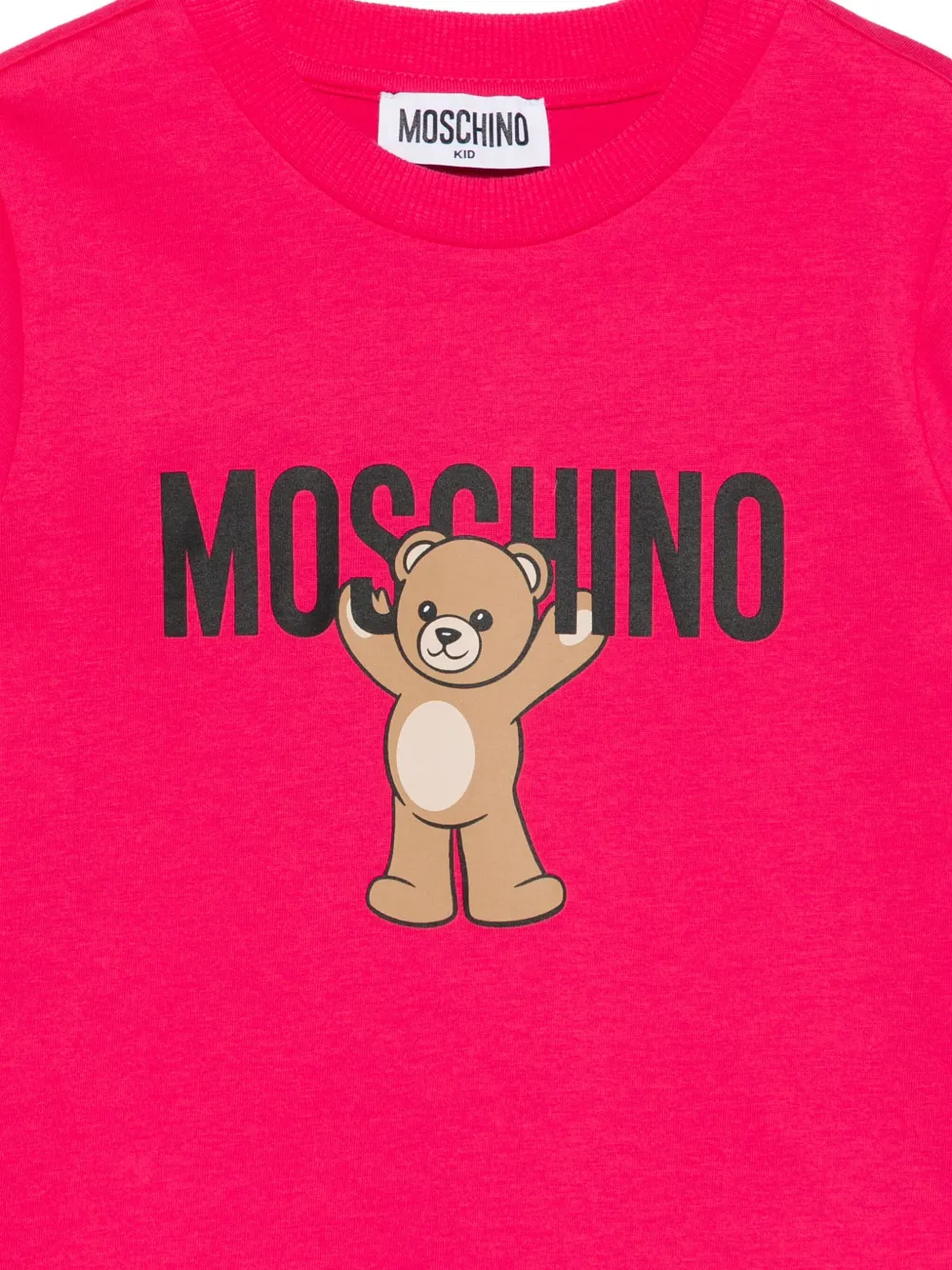 Топ с длинными рукавами и принтом «тедди» Moschino Kids, розовый — фото 3
