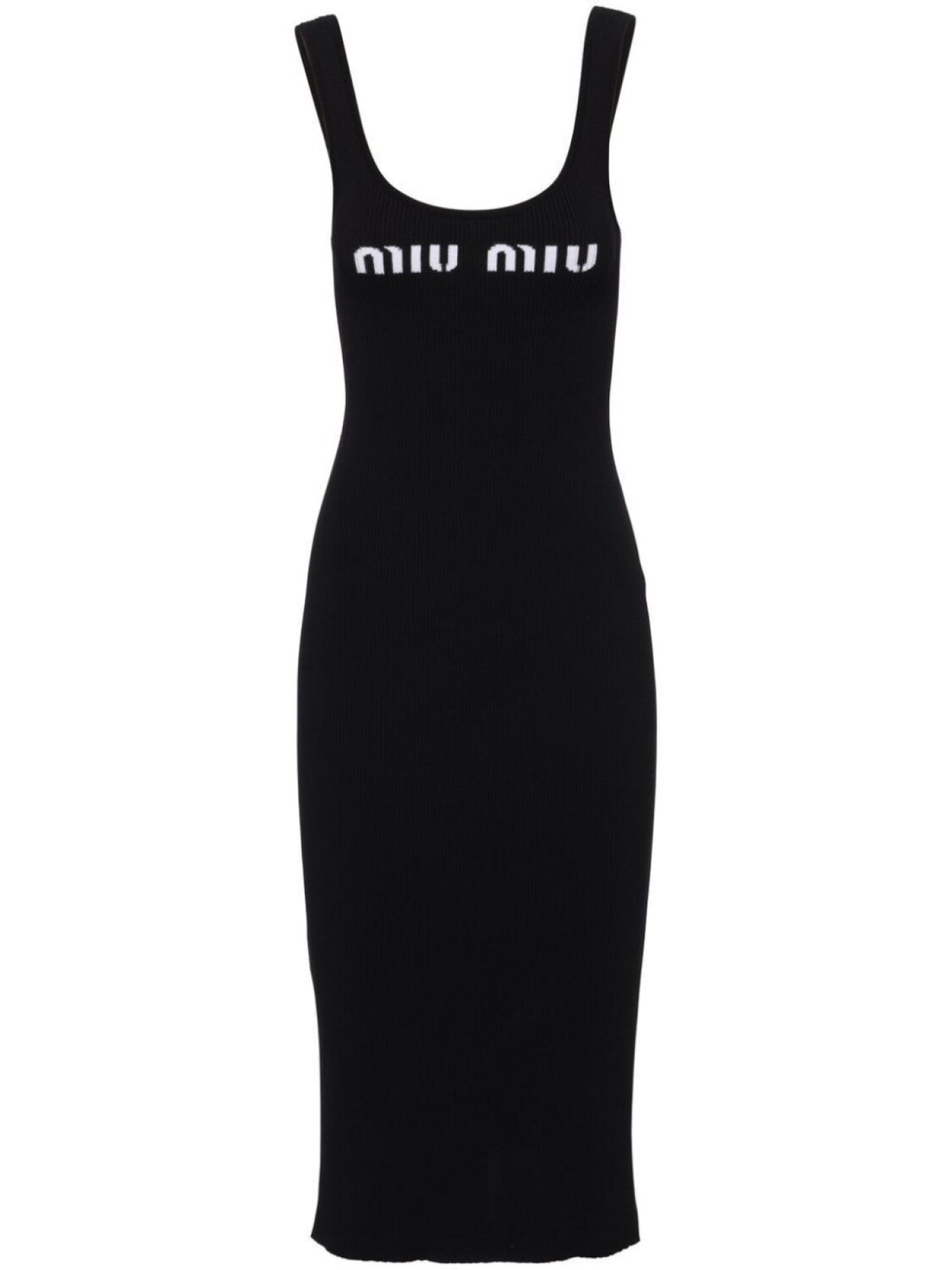 

Miu Miu платье с открытой спиной и логотипом, черный