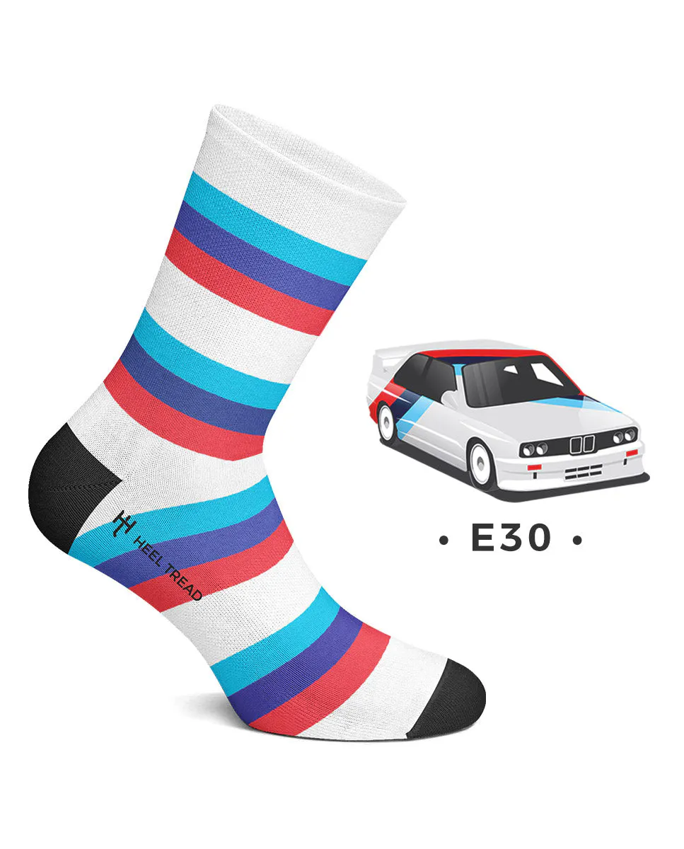 

Мужские короткие носки E30 белого цвета Heel Tread, темно-синий