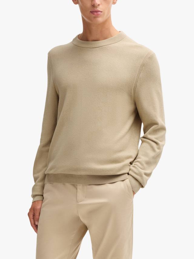 

Байка BOSS Ecaio из микроструктурированного хлопка HUGO BOSS, Light Beige