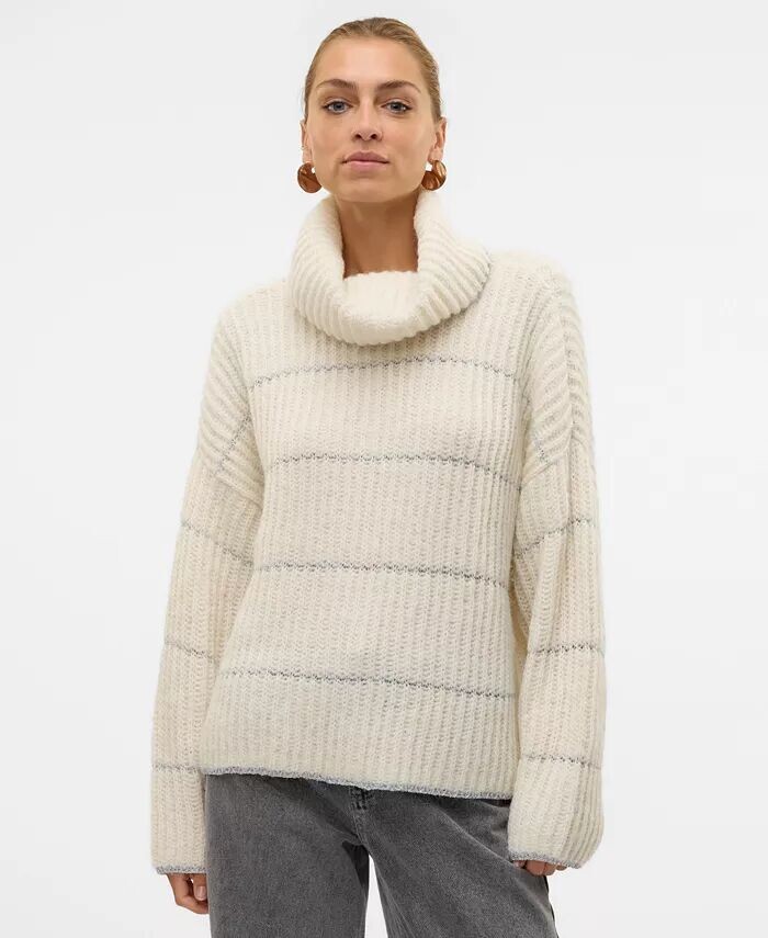 

Женский свитер Shila с длинными рукавами и воротником-хомут Vero Moda, серый