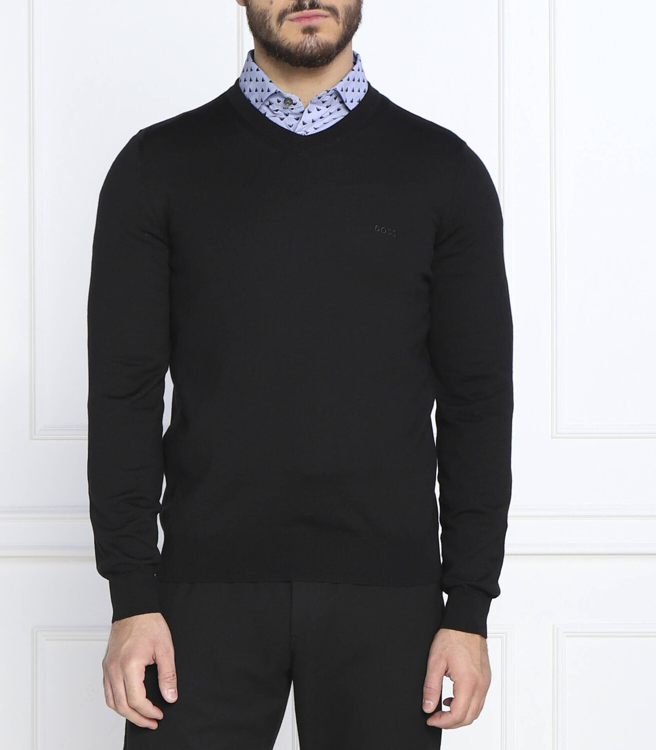 

Свитер из шерсти BOSS BLACK baram-l regular fit, черный