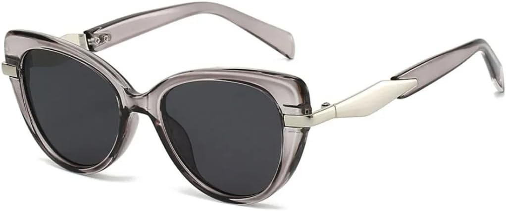 

Модные солнцезащитные очки «кошачий глаз» для женщин, винтажный панк, роскошные, популярные, сексуальные, для активного отдыха и вождения, с защитой от УФ-излучения UV400 TVTBBVV, Gray Black