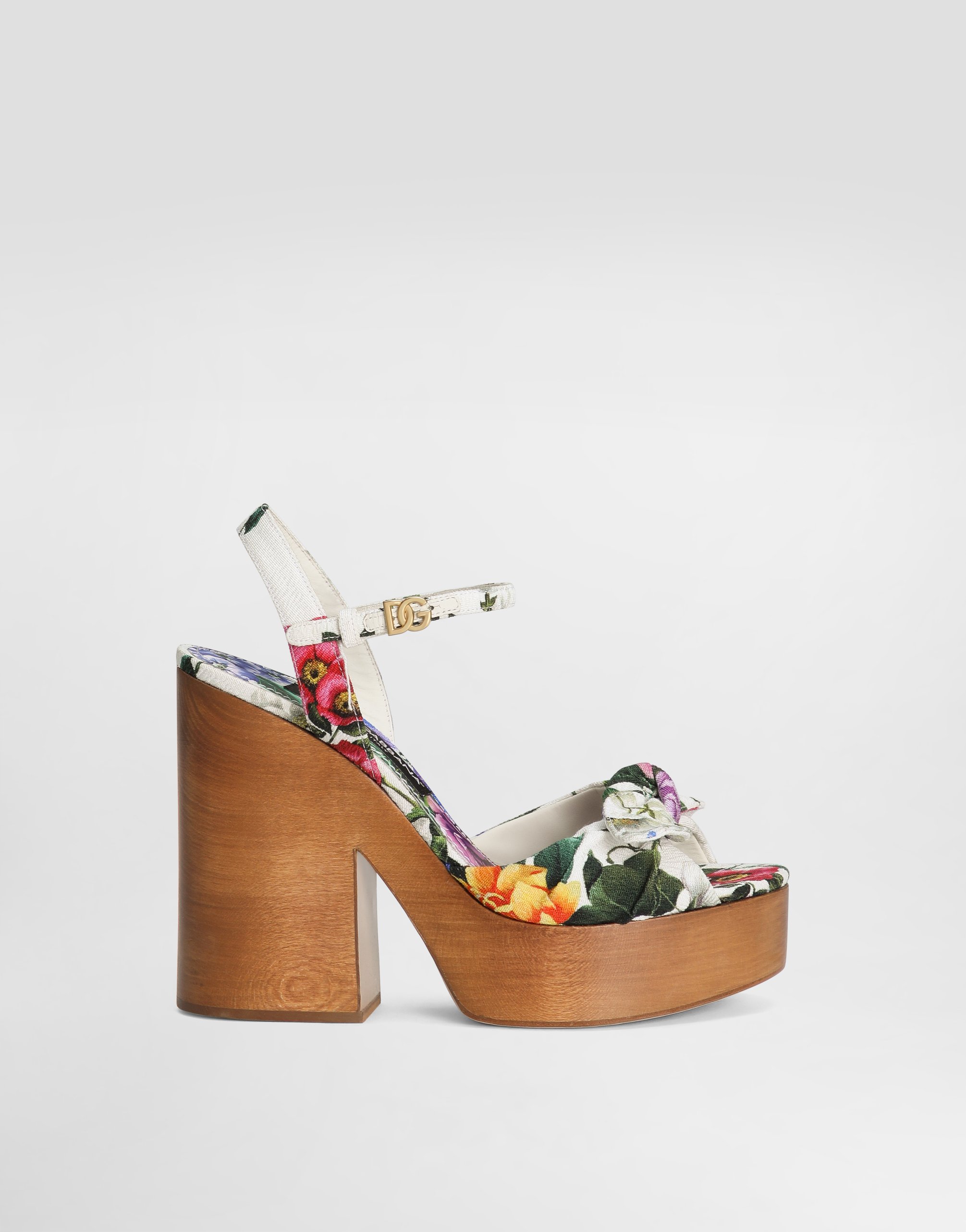 Жаккардовые босоножки на платформе Dolce & Gabbana, принт