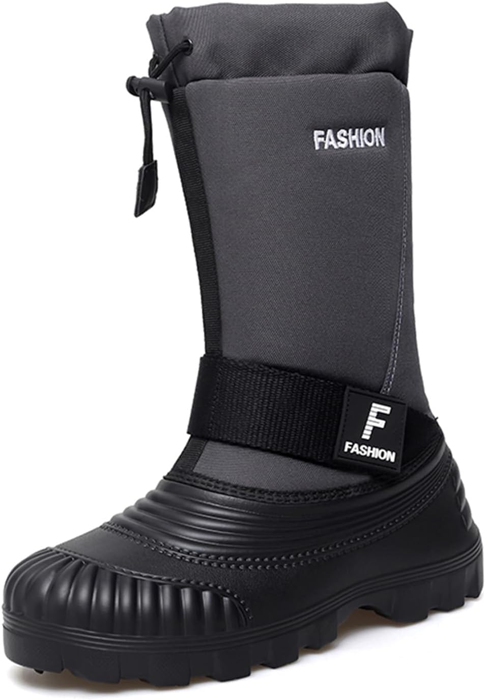 

Зимние мужские ботинки на платформе, водонепроницаемые, противоскользящие, с утеплителем, рабочие, уличные, средние по голени Generic, серый