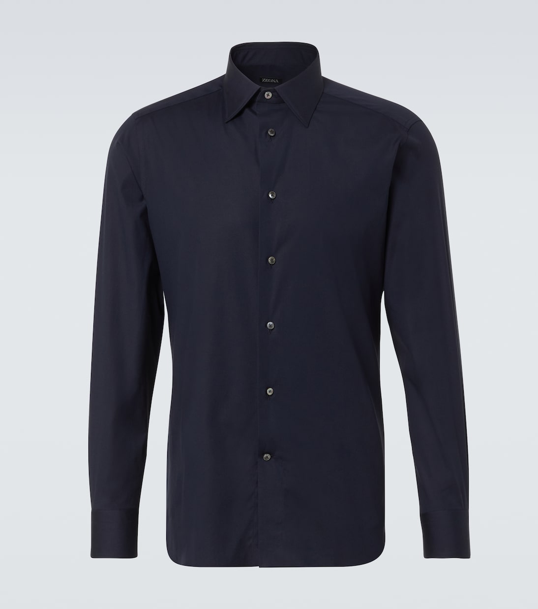 

Хлопковая рубашка с добавками Zegna, темно-синий